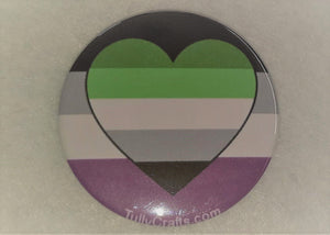 Asexual Aromantic Pride Flag Badge - Tully Crafts