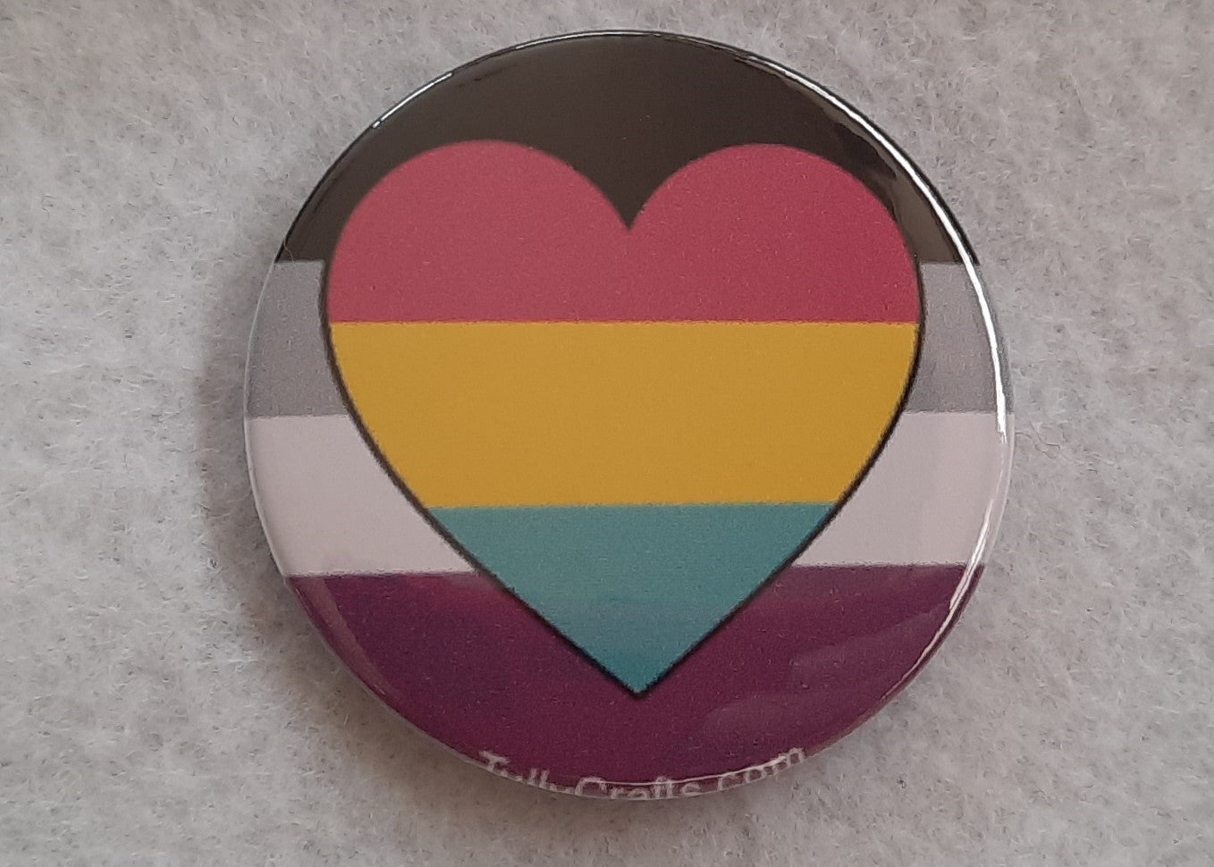 Asexual Panromantic Pride Flag Badge - Tully Crafts