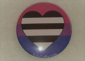 Bisexual Heteromantic Pride Flag Badge - Tully Crafts