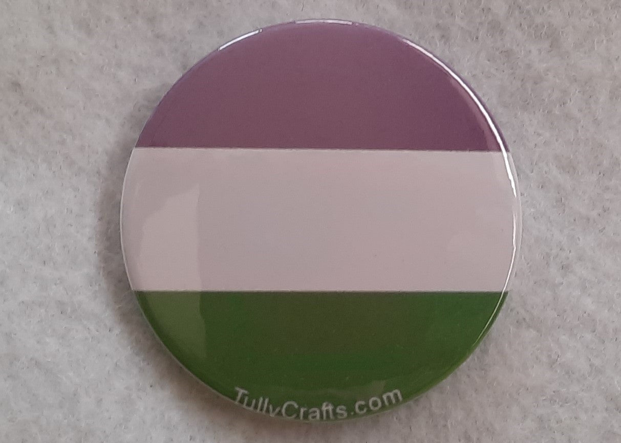 Genderqueer Pride Flag Badge - Tully Crafts