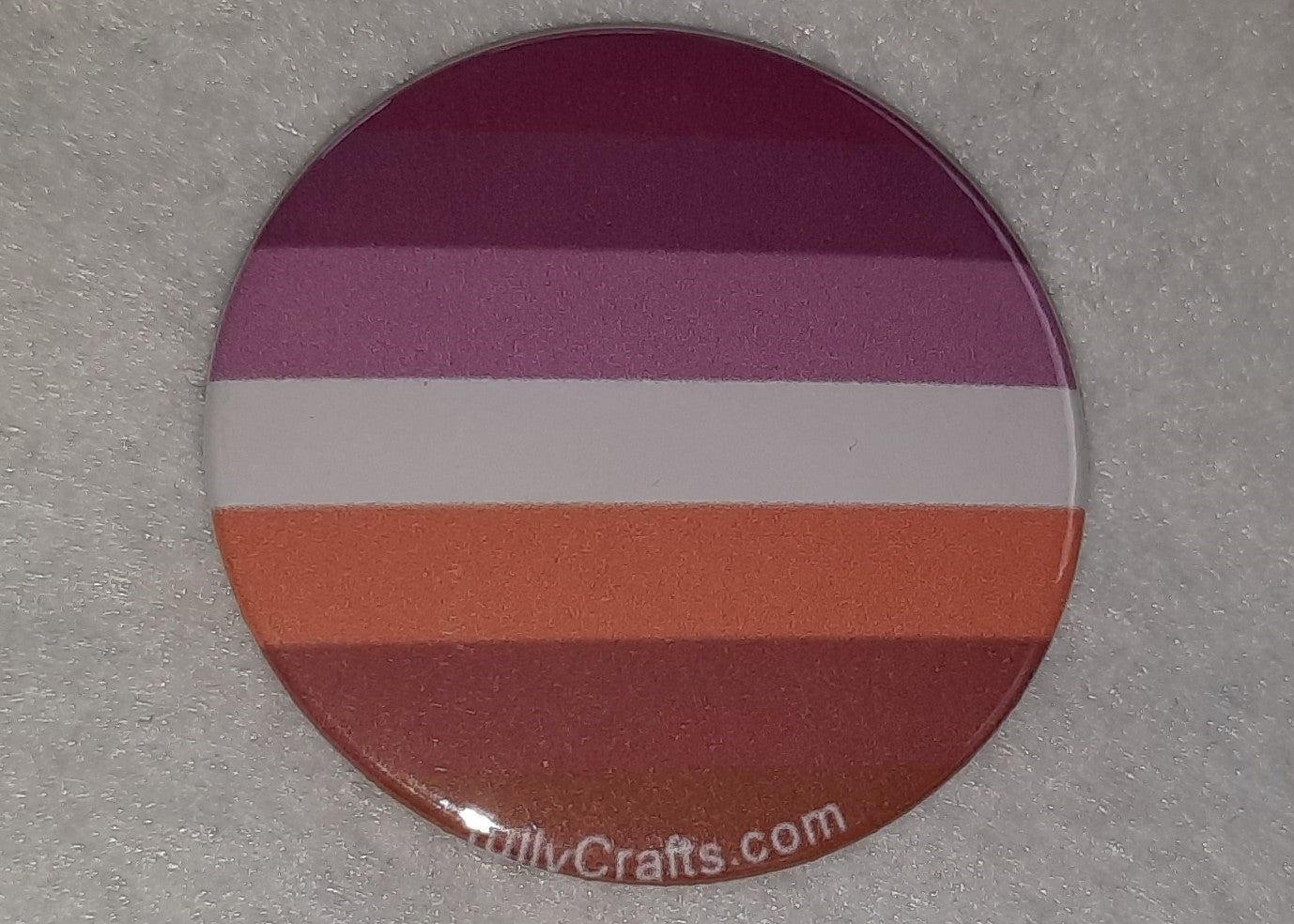 Lesbian Stripes Pride Flag Badge - Tully Crafts