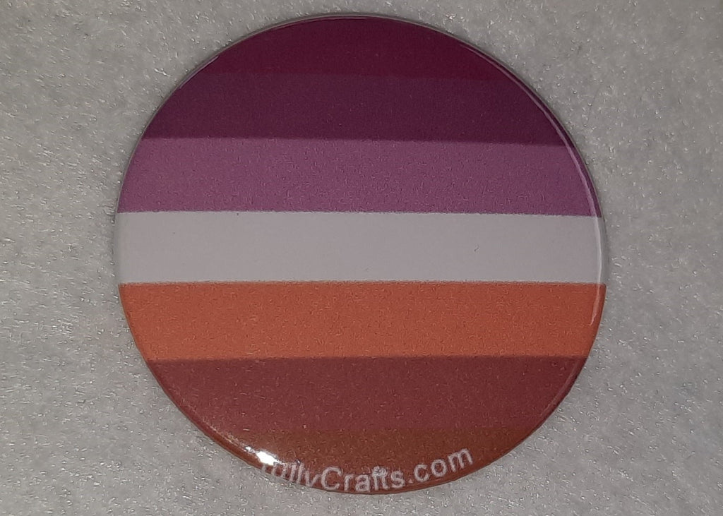 Lesbian Stripes Pride Flag Badge - Tully Crafts
