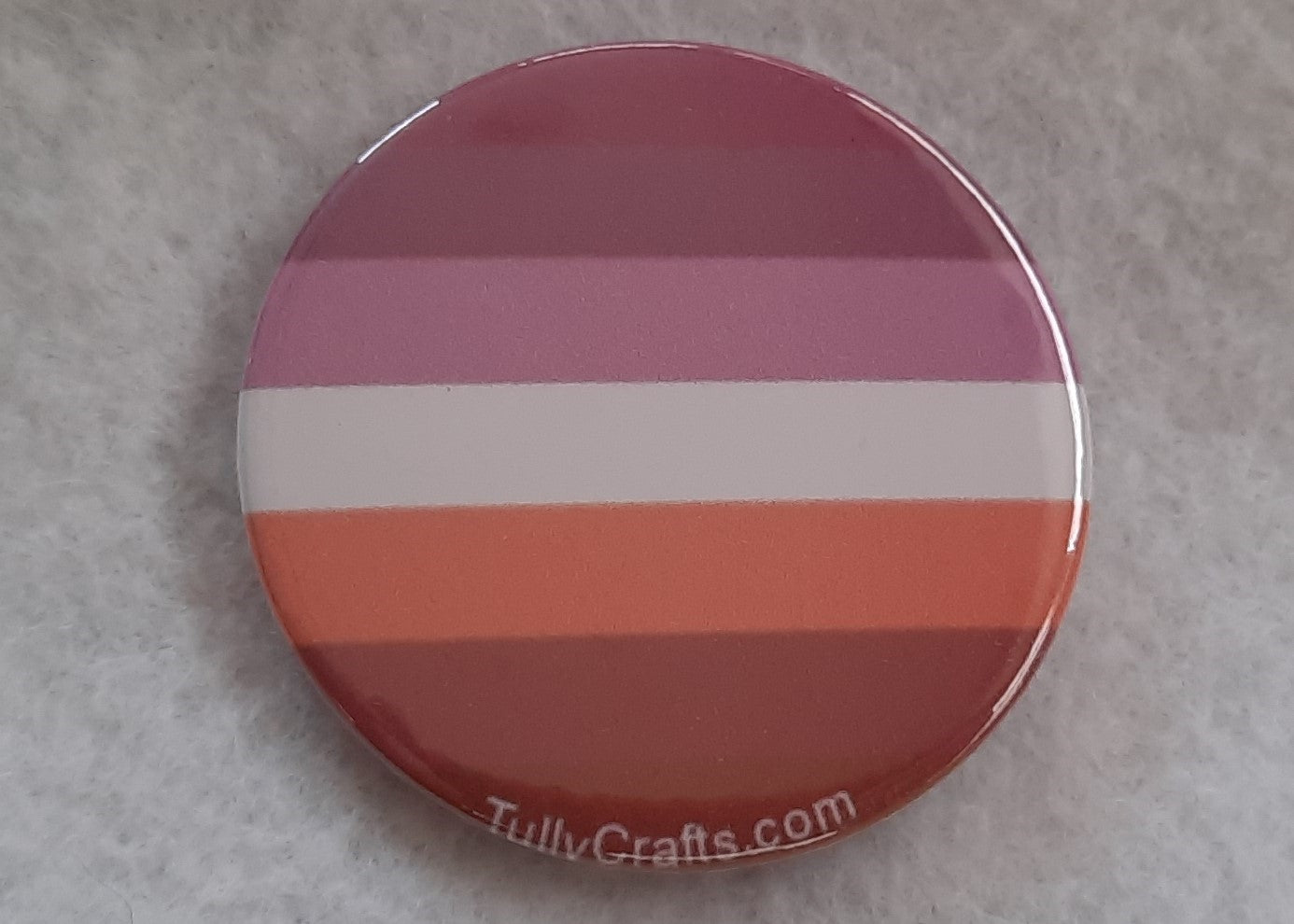 Lesbian Stripes Pride Flag Badge - Tully Crafts