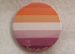 Load image into Gallery viewer, Sunset Lesbian Pride Flag Badge
