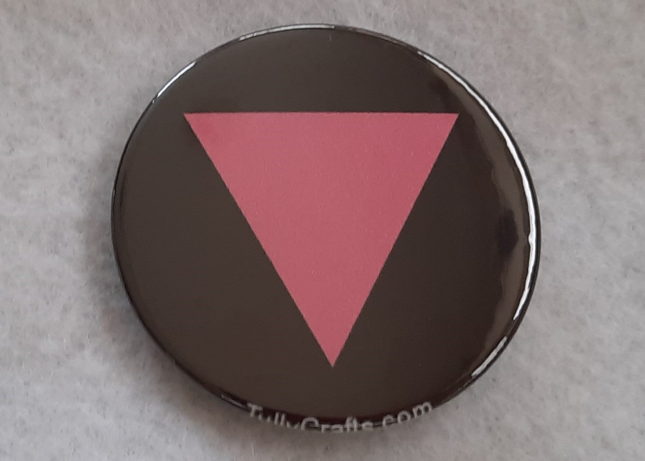 Pink Triangle (Black) Pride Flag Badge