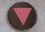 Load image into Gallery viewer, Pink Triangle (Black) Pride Flag Badge

