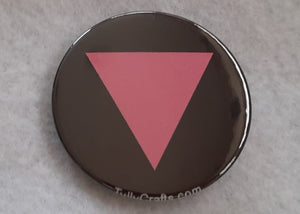 Pink Triangle (Black) Pride Flag Badge