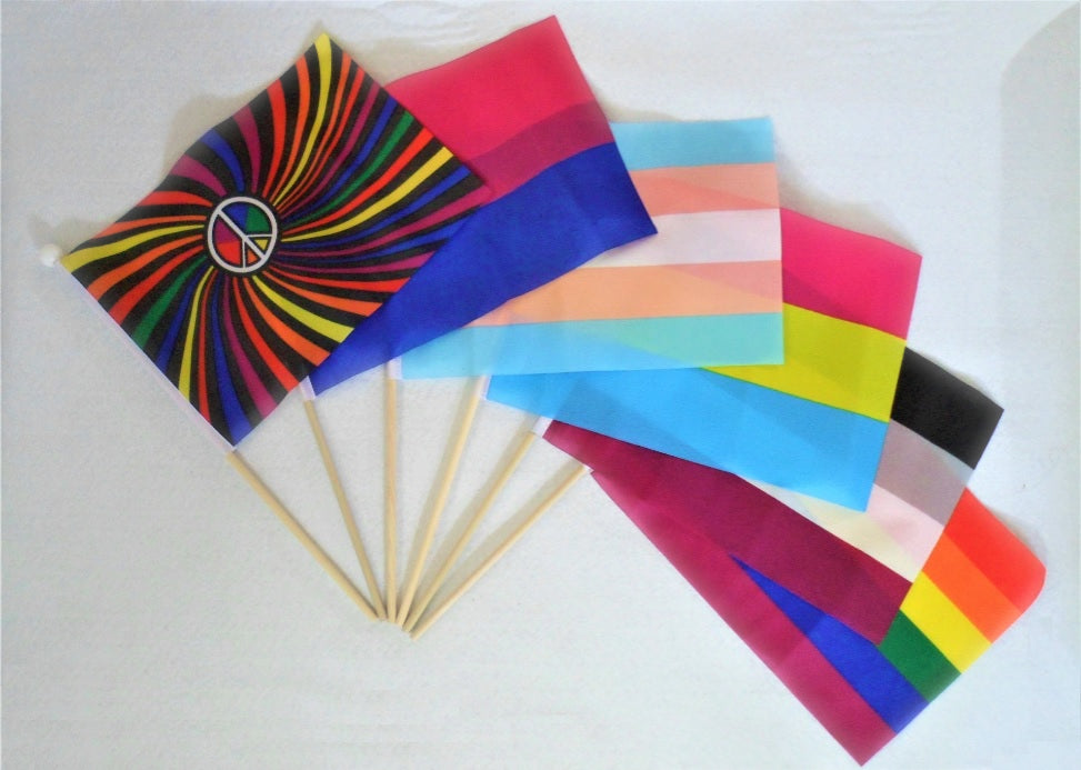 6-colour Rainbow Pride Hand Flag - Tully Crafts