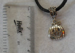 Load image into Gallery viewer, Pumpkin Leather Thong Necklace and Earring Set - Tully Crafts
