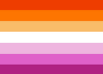 Load image into Gallery viewer, Small Lesbian Sunset Pride Flag - Tully Crafts
