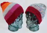 Load image into Gallery viewer, 5-Stripe Lesbian Flag / Winter Pastel Reversible Hat - Tully Crafts
