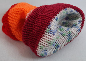 5-Stripe Lesbian Flag / Winter Pastel Reversible Hat - Tully Crafts