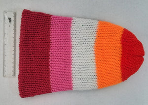 5-Stripe Lesbian Flag / Winter Pastel Reversible Hat - Tully Crafts