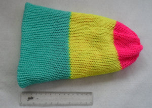 Knitted Pan Flag/Vibrant Variegated Reversible Hat - Tully Crafts