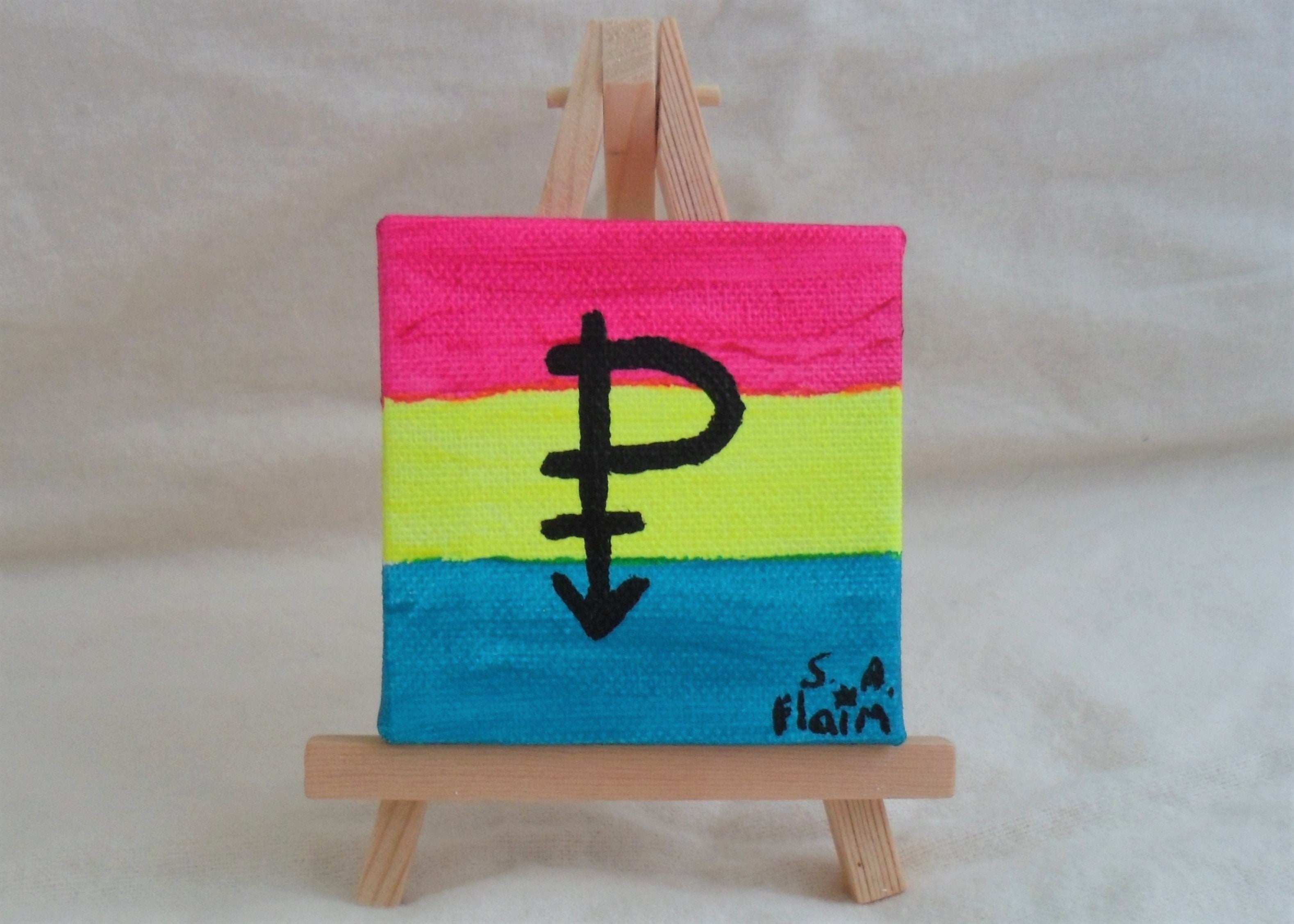 Pansexual Mini Easel Art by S.A.Flaim - Tully Crafts