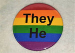 Load image into Gallery viewer, They/He &amp; Siad/Sé Pronoun Badge - Tully Crafts

