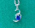 Load image into Gallery viewer, Blue Spiral Gem Necklace - Tully Crafts
