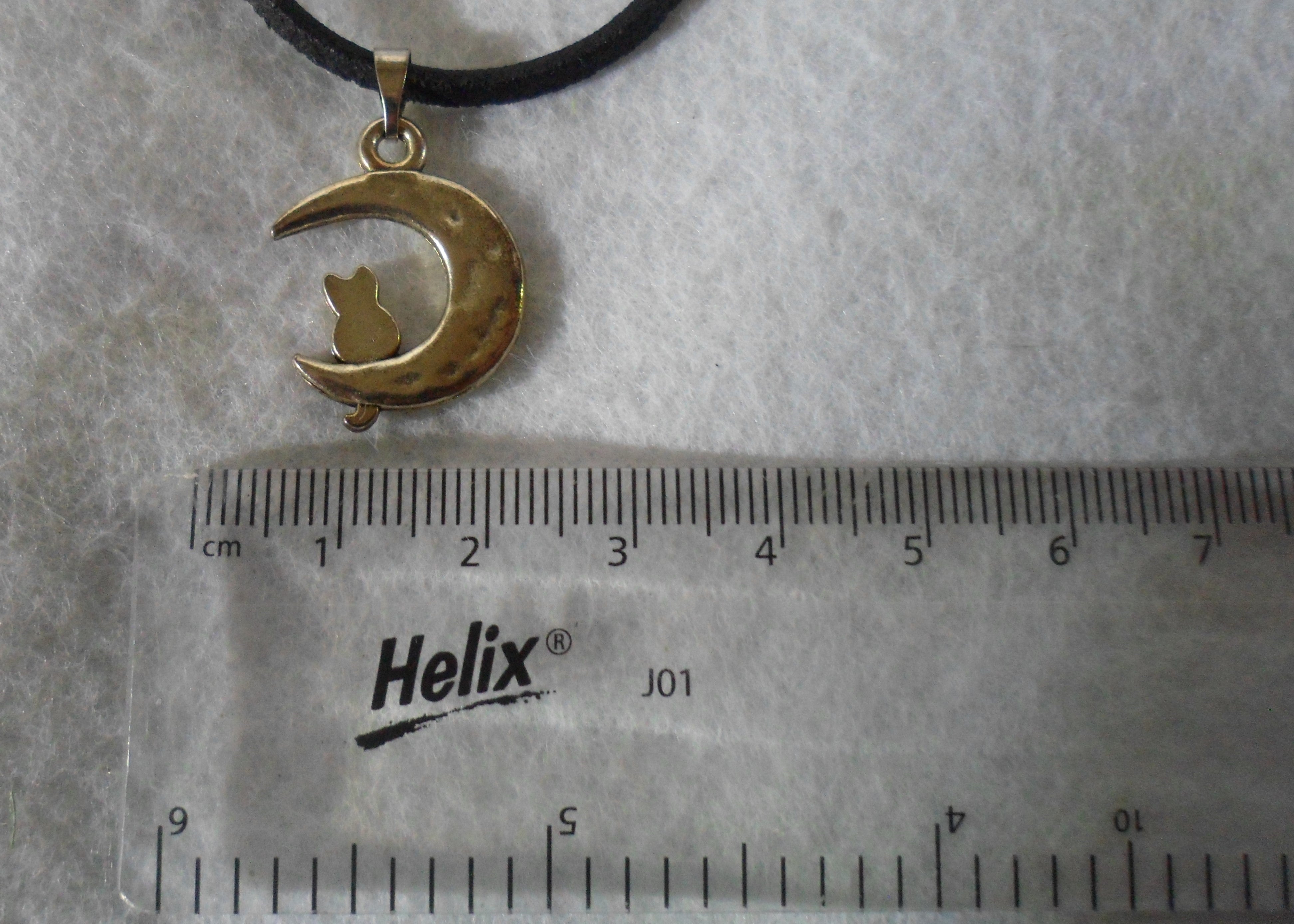 Cat on a Moon Leather Thong Necklace - Tully Crafts