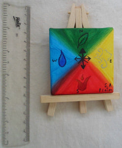 Elemental Compass Mini Easel Art by S.A.Flaim - Tully Crafts