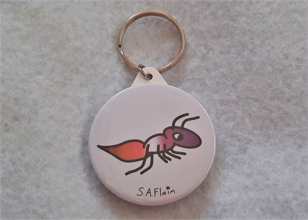 Lipstick Lesbi-ant (Lesbian Ant) Keyring - Tully Crafts