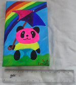 Load image into Gallery viewer, Pan Panda, under Bi Umbrella, under The Rainbow by S.A.Flaim - Tully Crafts
