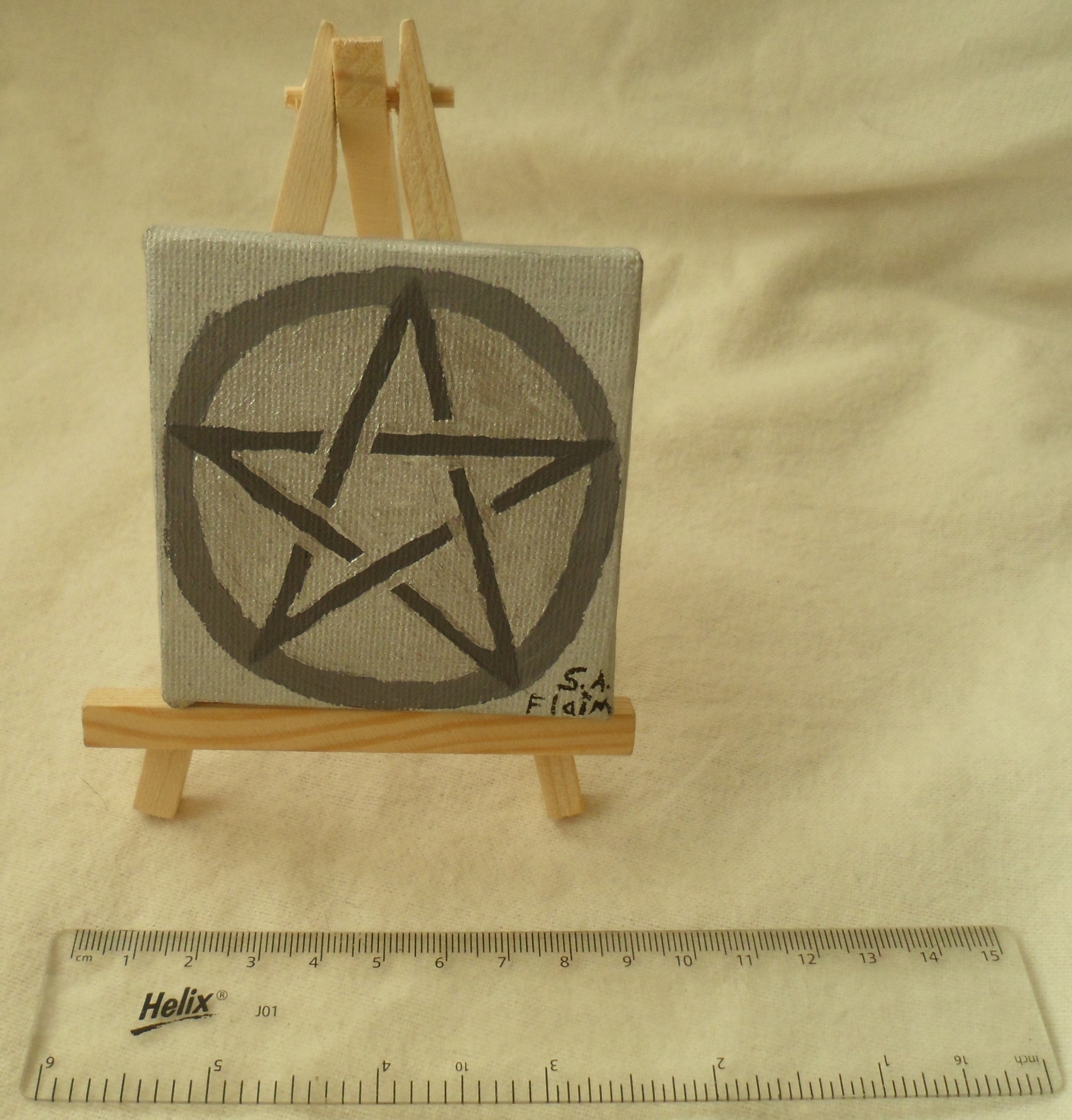 Pentacle Mini Easel Art by S.A.Flaim - Tully Crafts