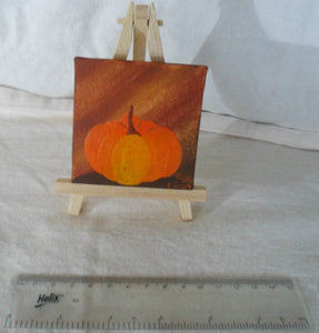 Pumpkin Mini Easel Art by S.A.Flaim - Tully Crafts