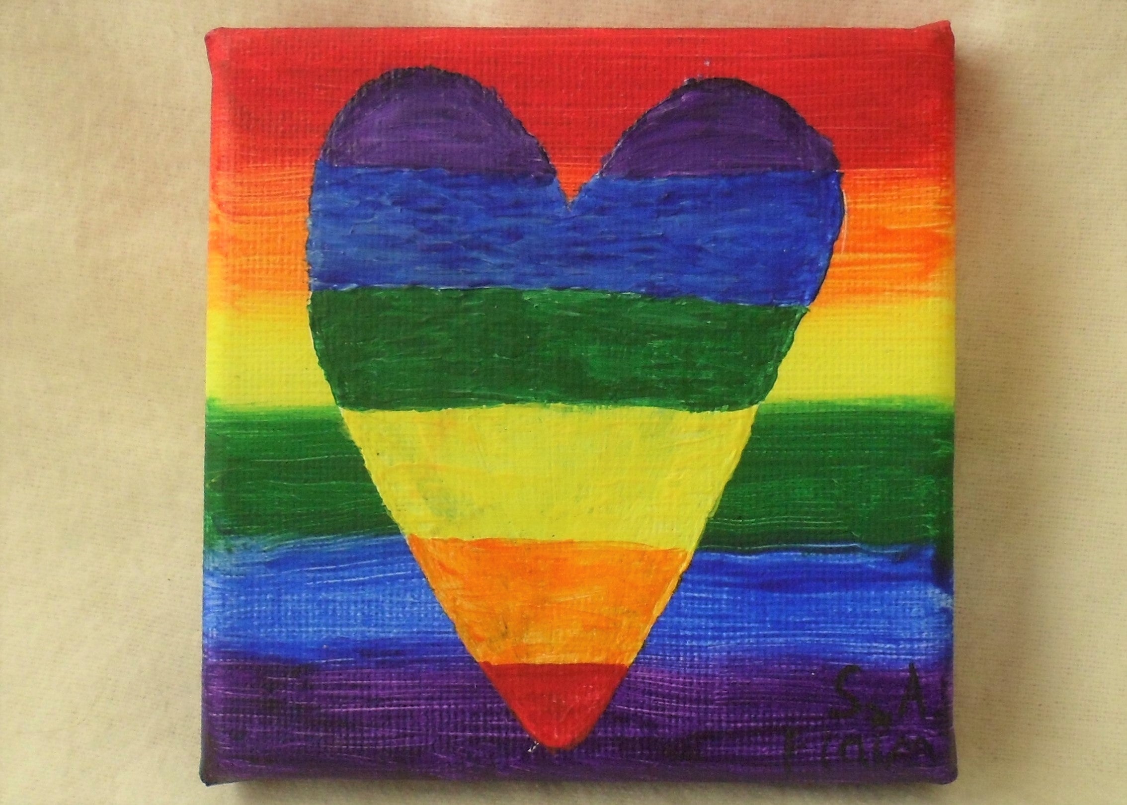 Rainbow Love Mini Canvas by S.A.Flaim - Tully Crafts