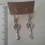 Load image into Gallery viewer, Rose Key Earrings - Tully Crafts
