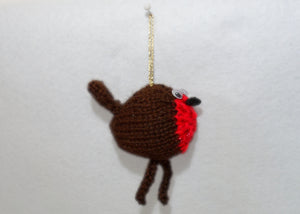 Knitted Robin Decoration - Tully Crafts