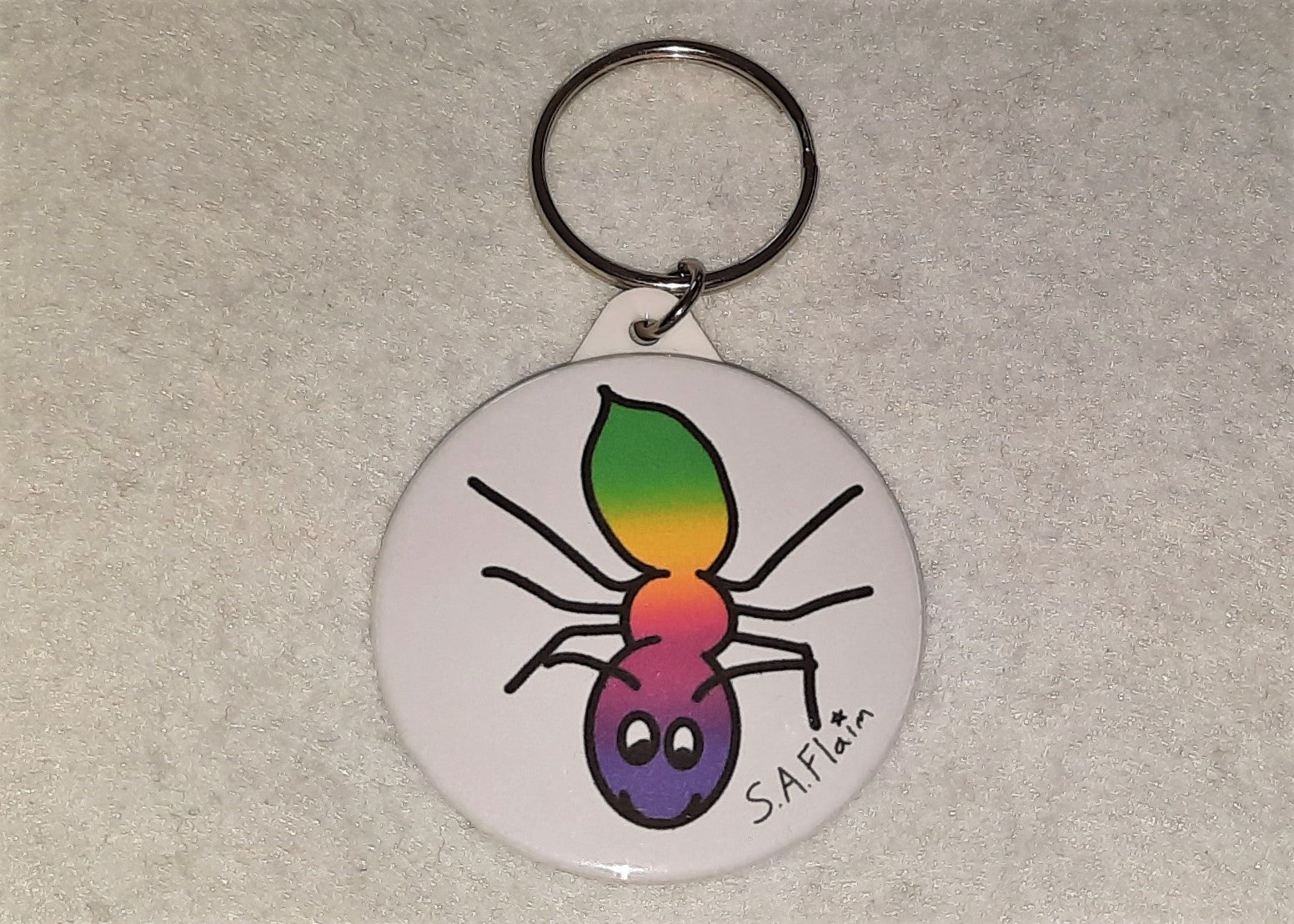 Sappho Lesbi-ant (Lesbian Ant) Keyring - Tully Crafts