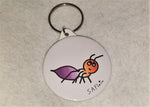 Load image into Gallery viewer, Stripes Lesbi-ant (Lesbian Ant) Keyring - Tully Crafts
