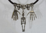 Load image into Gallery viewer, Triple Leather Thong Skull Necklace - Tully Crafts
