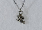 Load image into Gallery viewer, Tiny Witch on Broom Necklace - Tully Crafts
